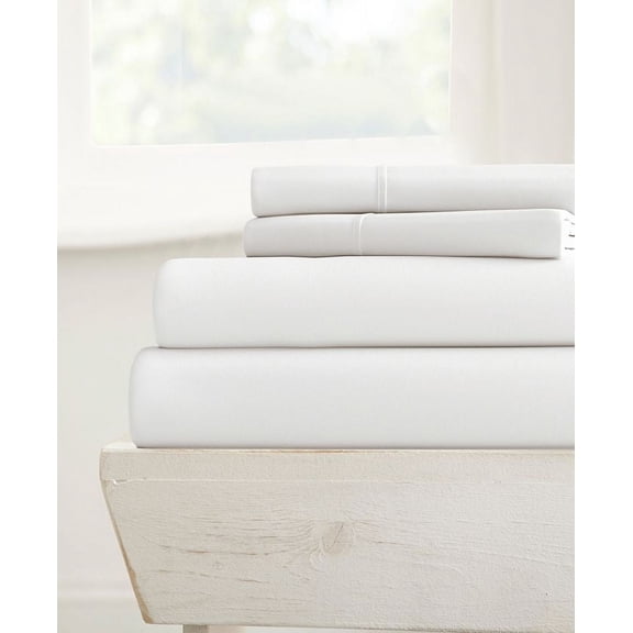 Percale Sheets - Split Head King Size 4-Piece Percale Bed Sheet Set - Premium 800-Thread-Count 100% Egyptian Cotton, 21 inches Extra Deep Pockets - Percale White