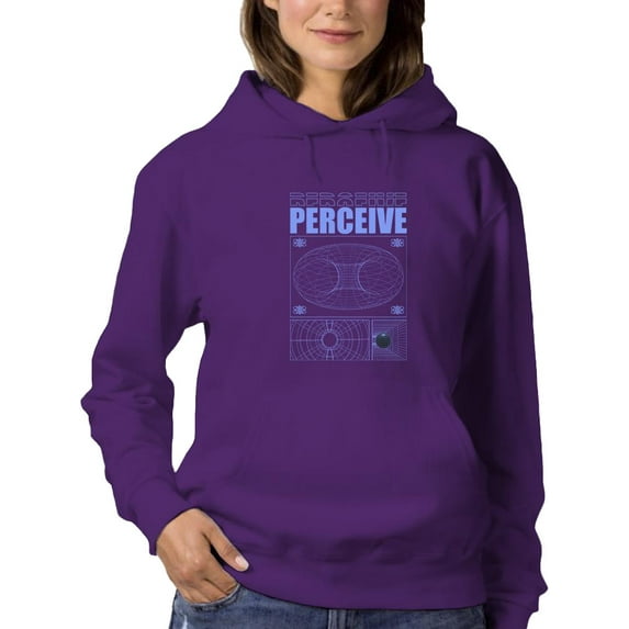 Perceive Vectors Techno Style Hoodie Women -Image by Shutterstock, Female Large