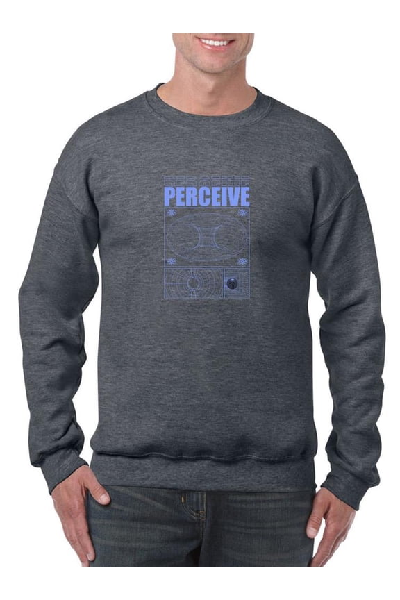 Perceive Vectors Techno Style Sweatshirt Men -Image by Shutterstock, Male 3X-Large