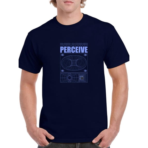 Perceive Vectors Techno Style T-Shirt Men -Image by Shutterstock, Male 4X-Large