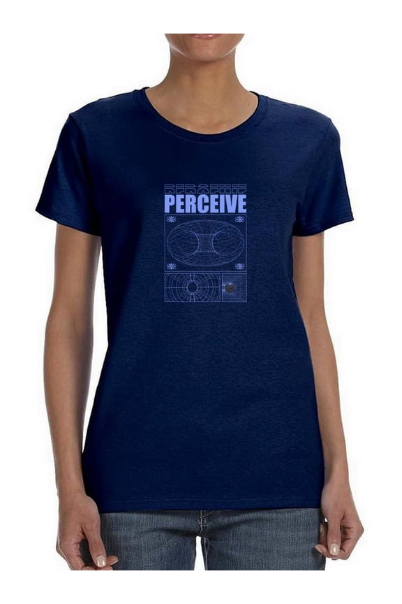 Perceive Vectors Techno Style T-Shirt Women -Image by Shutterstock, Female Medium