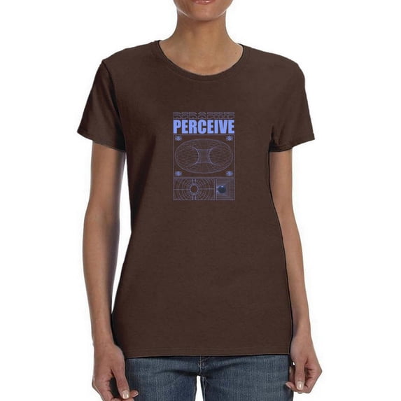 Perceive Vectors Techno Style T-Shirt Women -Image by Shutterstock, Female Small