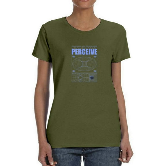 Perceive Vectors Techno Style T-Shirt Women -Image by Shutterstock, Female x-Large