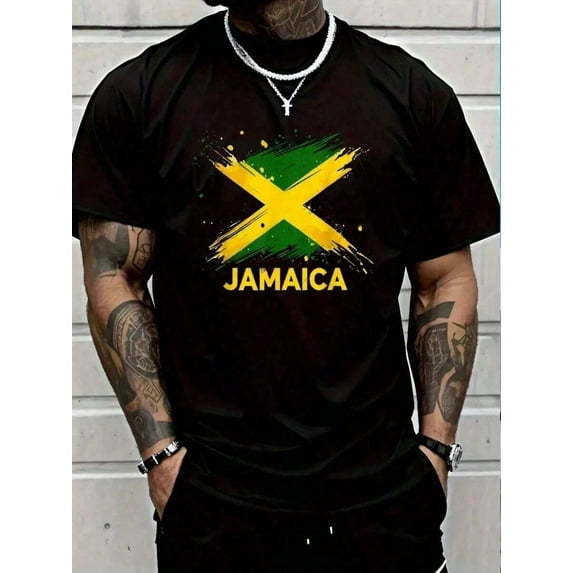 Percent Cotton Jamaica Retro Jamaican-Shirt Women's Men Graphic Tee Vintage Shirts Graphic Tees Summer Tops  Men Camisas Para Hombre Funny Shirts Printed & Shipped In USA Summer Tops