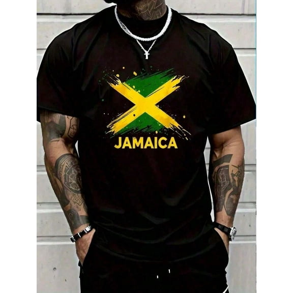 Percent Cotton Jamaica Retro Jamaican-Shirt Women's Men Graphic Tee Vintage Shirts Graphic Tees Summer Tops  Men Camisas Para Hombre Funny Shirts Printed & Shipped In USA Summer Tops