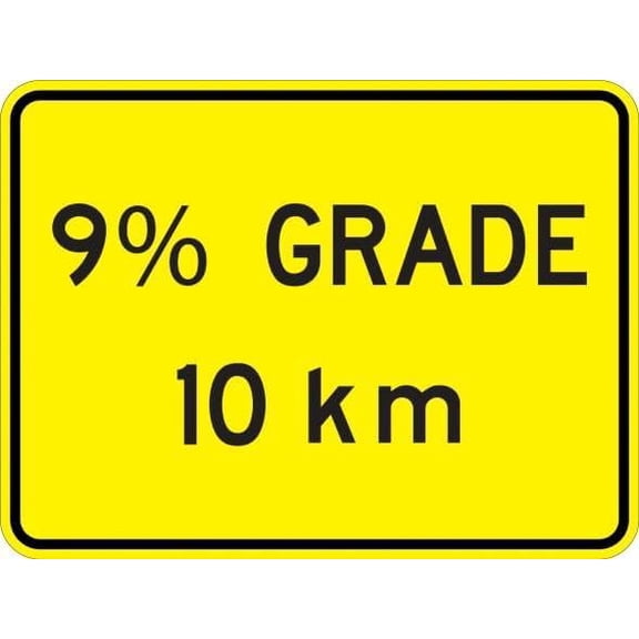 Percent Grade (distance) KM Sign Traffic Warning Signs Metal Sign Tin Sign 8x12 Inch - Caution Safety Warning Security Signs Indoor & Outdoor Signs for Home, Office, Work