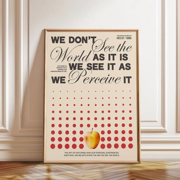 Perception Apple Typography Wall Art Print