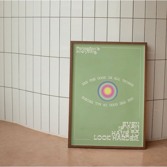 Perception Retro Wall Poster, Modern Typography Wall Art Print