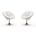 thumbnail image 1 of Perch Faux Leather 2 Pc. Modern Adjustable Height Accent Chair in White, 1 of 2