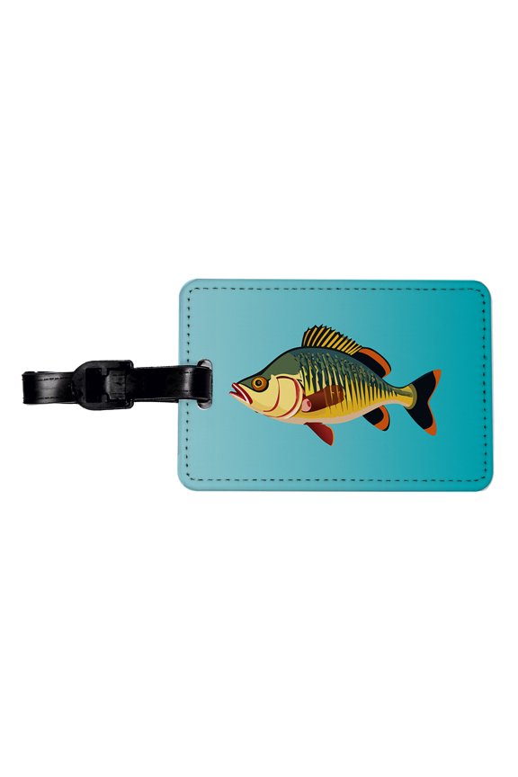 Perch Fish Colorful Fishing Faux Leather Travel Luggage Tag
