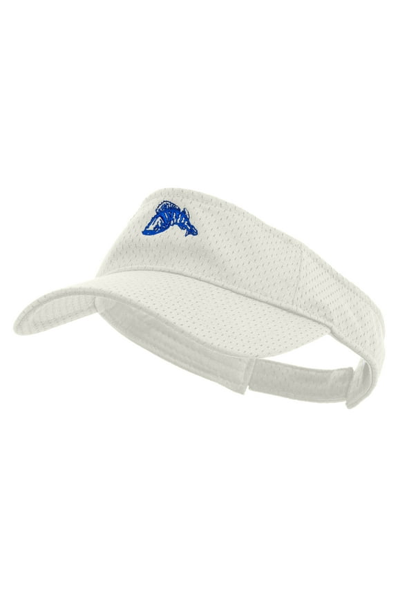 Perch Fish Embroidered Athletic Jersey Mesh Sports Visor - White OSFM