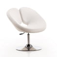 thumbnail image 1 of Perch White and Polished Chrome Faux Leather Adjustable Chair, 1 of 4