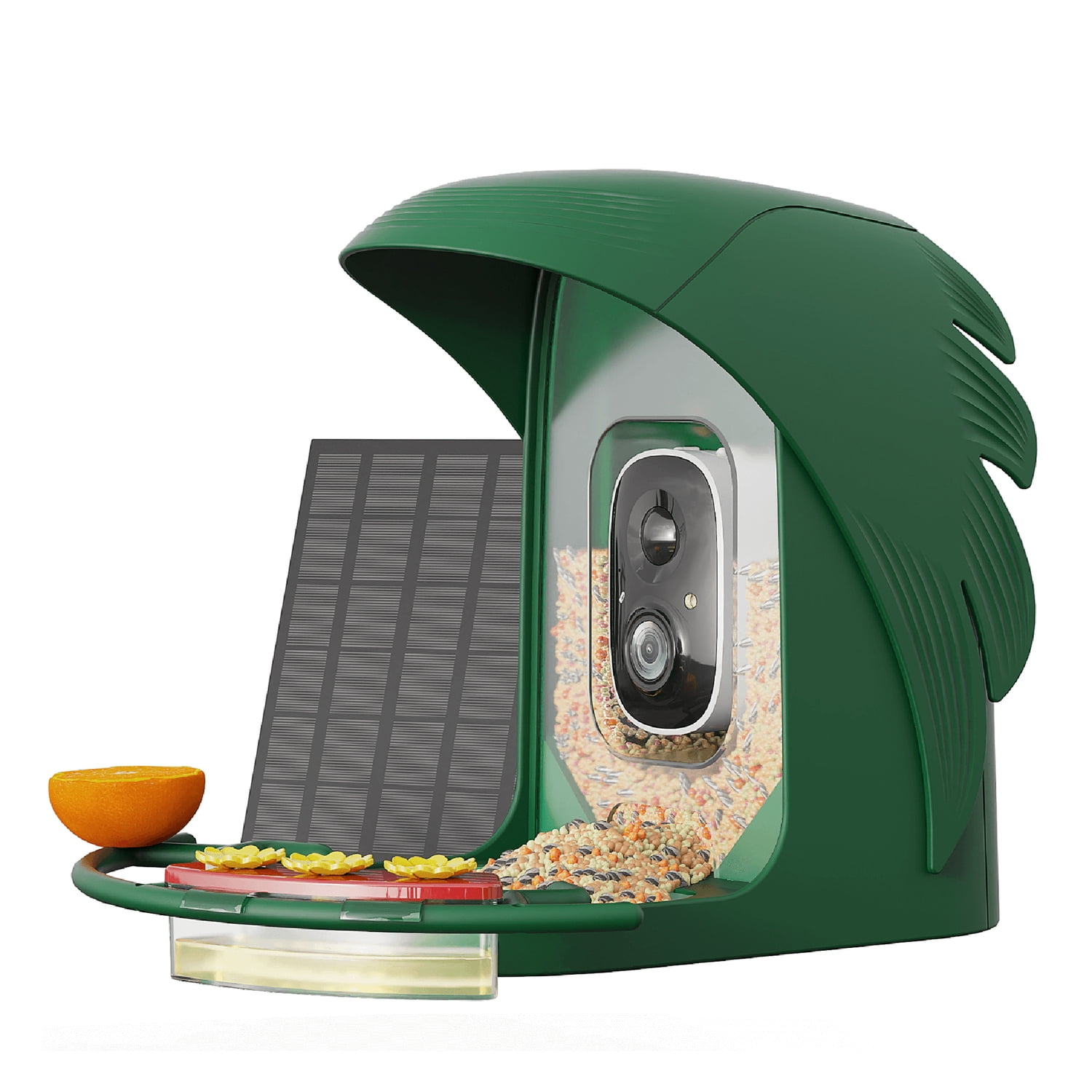 PerchMe AI-Recognition Smart Bird Feeder with Camera, Solar Powered (Forest Green), SF-BF-FG01