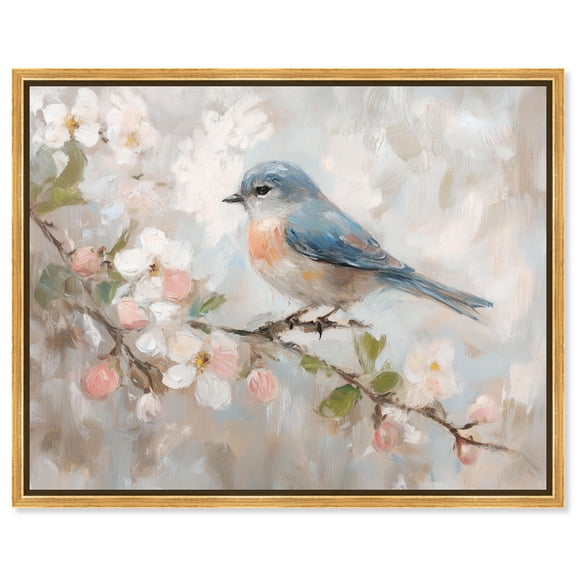 Perched Messenger II Canvas Print Farmhouse Wall Art by Art Remedy, Gold Frame, 24 x 20
