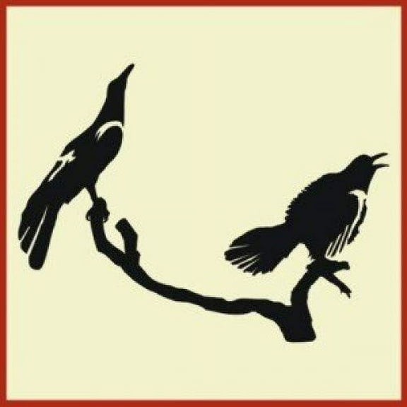 Perching Crows Stencil - Primitive Bird Stencil Raven Template Reusable Laser Cut Mylar Template for Painting Home Decor DIY Crafts - The Artful Stencil