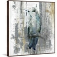 thumbnail image 1 of "Perching Grey" Floater Framed Painting Print on Canvas, 1 of 6