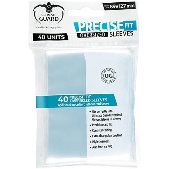 Ultimate Guard Sleeves Precise Fit Oversized Transparent 40-Count