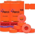 thumbnail image 1 of Perco 1 Line Fluorescent Red Labels - 32,000 Blank Price and Date Gun Labels for Perco Lite, X, Plus and Pro 1 Line Price and Date Guns- 32 Rolls, 4 Sleeves - Made in USA, 1 of 7