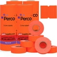 thumbnail image 1 of Perco 2 Line Fluorescent Red Labels - 4 Sleeve, 24,000 Blank Pricing Labels for Perco 2 Line Price and Date Guns, 1 of 7