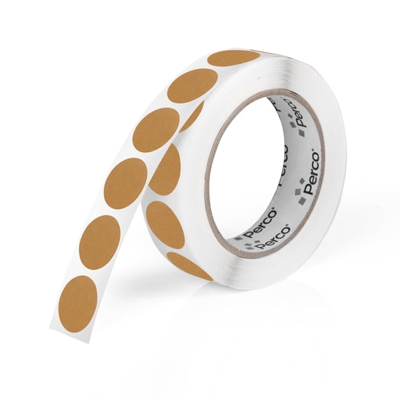 Perco Kraft Brown 1-Inch Round Circle Dot Sticker Labels with Strong and Permanent Adhesive - 1,000 Labels per Roll - Natural, Cardboard-Like Surface - Made in USA