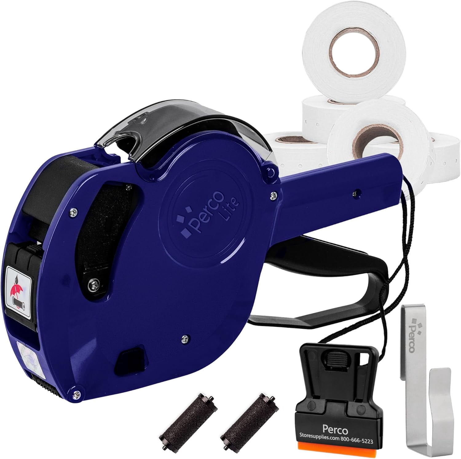 Perco Lite Price Gun, 1-Line 8-Digit Labeling Machine, 5000 White ...