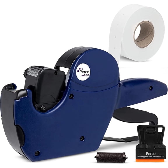 Perco Pro 1 Line Price Gun - Includes 1 Line Pricing Gun, Pre-Loaded Roll of 1,000 White Labels and Ink Roll