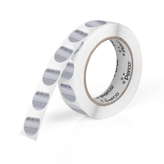 Perco Silver 1-Inch Round Circle Dot Sticker Labels with Permanent Adhesive for Wedding Invitations - 1,000 Labels per Roll - Vibrant Colors, Strong Adhesion - Made in USA