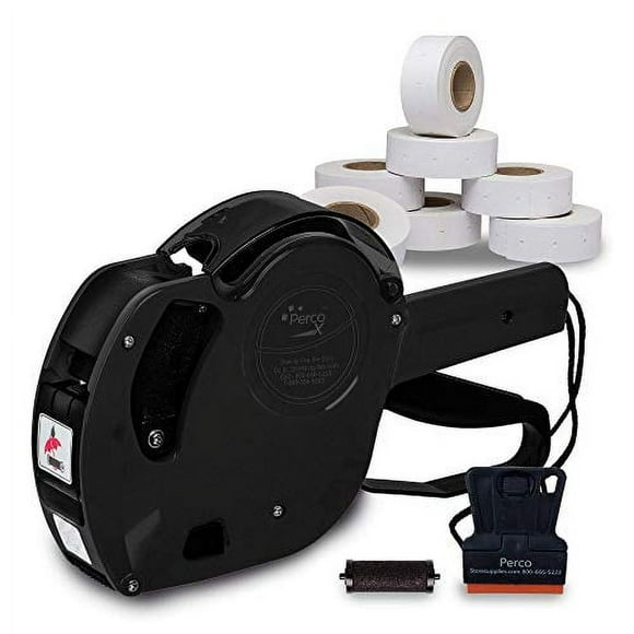 Perco X 1 Line Price Gun Kit - 1 Line Label Gun with 9000 White Blank Labels, and an Extra Inker