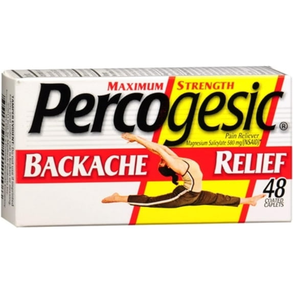 Percogesic Backache Relief Caplets 48 Caplets (Pack of 4)