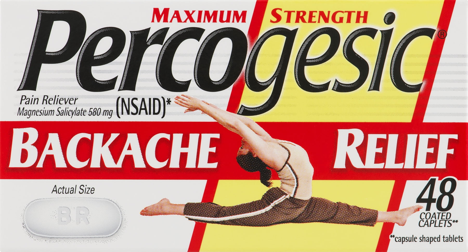 Percogesic Maximum Strength Backache Relief, Fast Acting Pain Reliever, 48 Coated Tablets