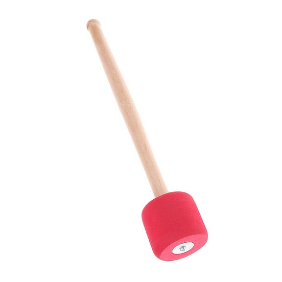 Percussion Bass Drum Mallet Drumstick with Wood Handle for Drummer Band Red