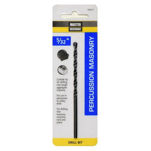 Percussion Masonry Drill Bit, 5/32 X 4", Disston, 702615