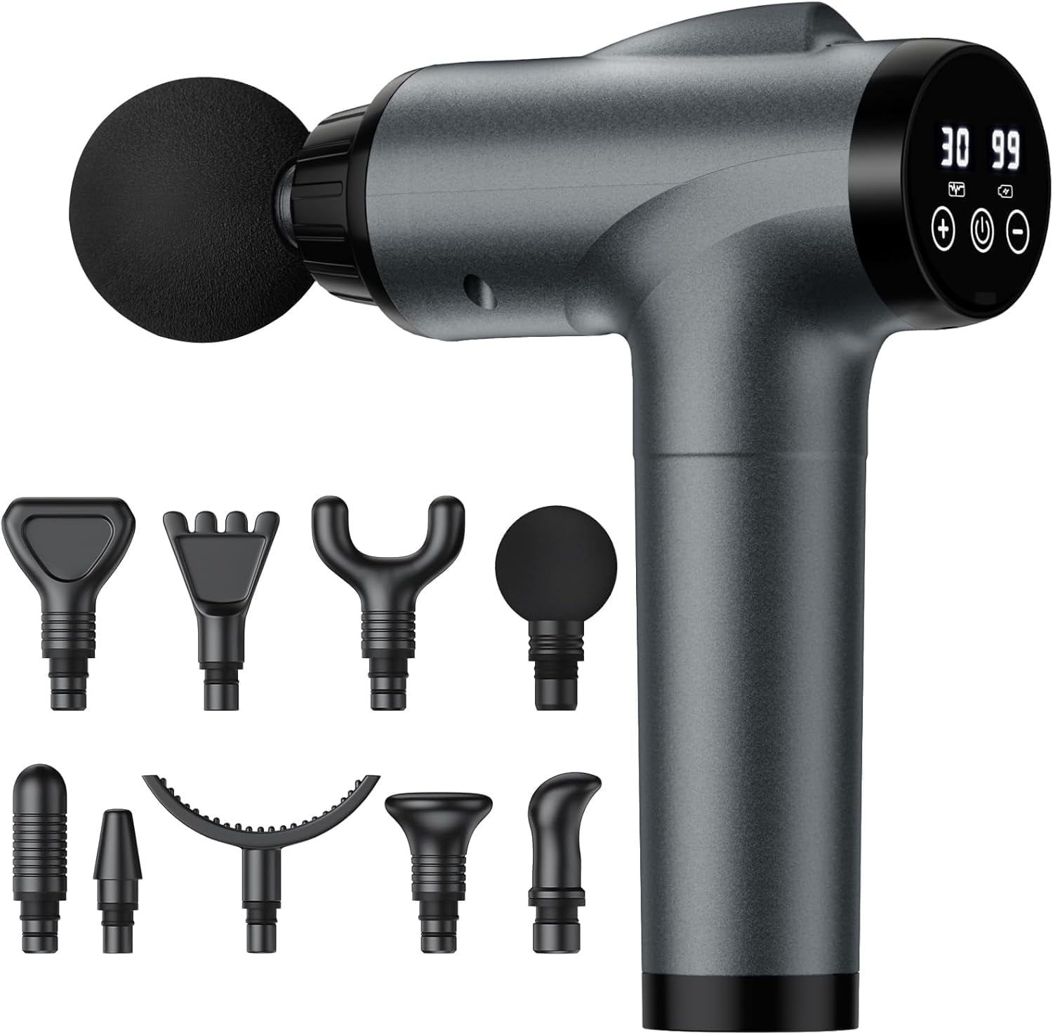 Percussion Massage Gun, Deep Tissue Handheld Massager, 9 Attachments
