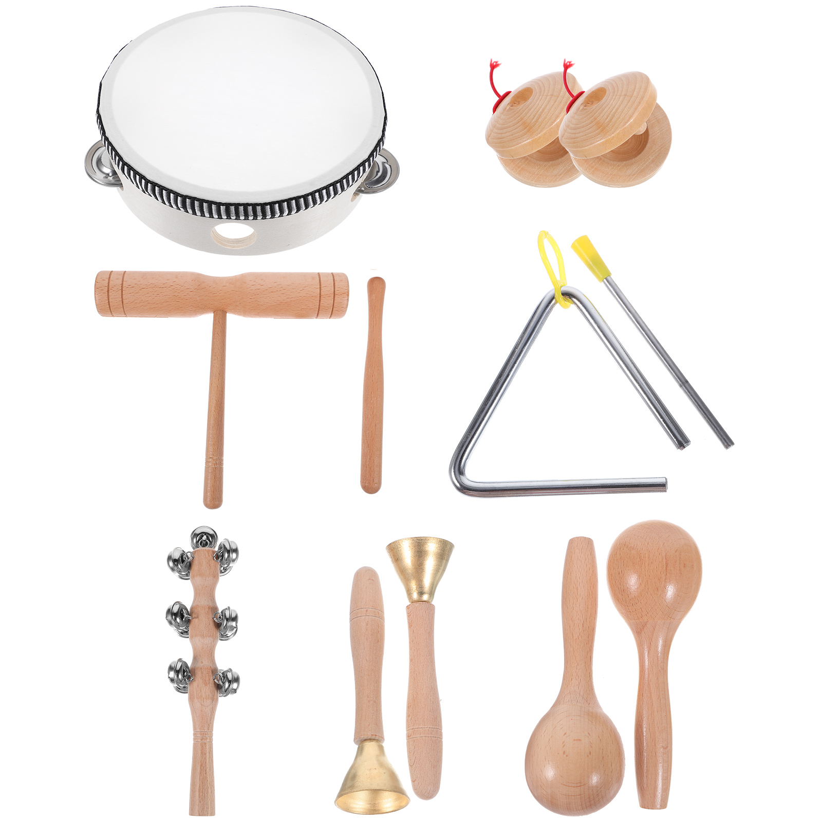 Percussion Wood Block Instrument for Children Beginner Triangle Bell