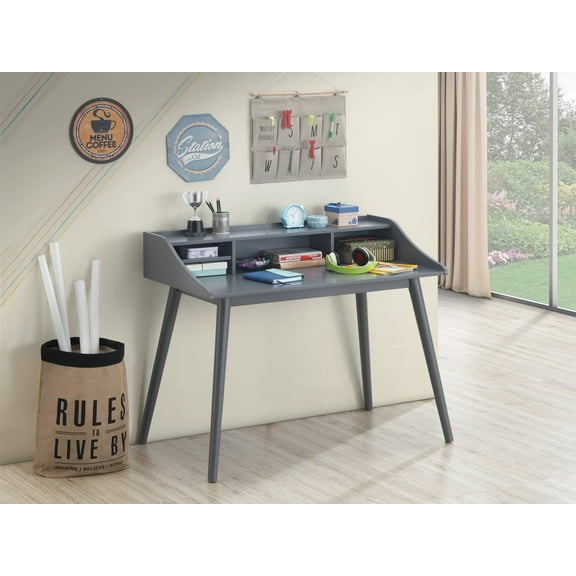 Percy 4-compartment Writing Desk Grey