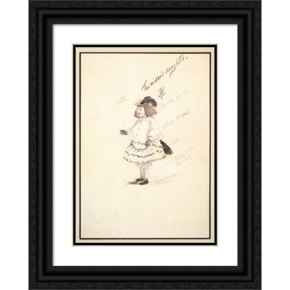 Percy Anderson 11x14 Black Ornate Wood Framed Double Matted Museum Art Print Titled: Costume Design for ‘The Widow's Daughter’ (1901)