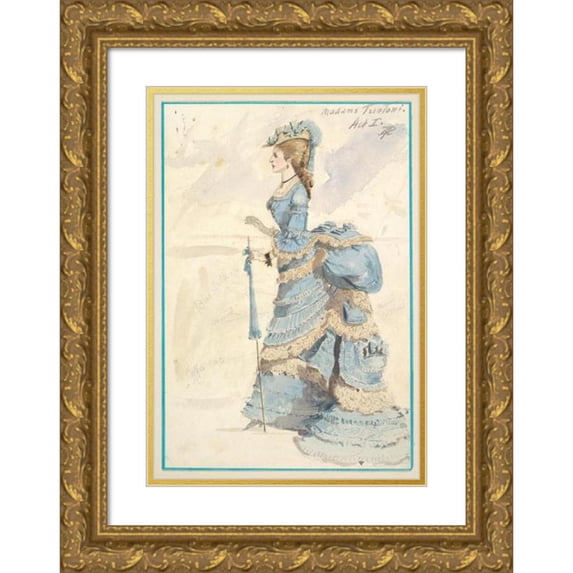 Percy Anderson 18x24 Gold Ornate Framed and Double Matted Museum Art Print Titled - Costume Design for ‘Madame Trentoni’, Act I (1901)