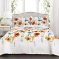 thumbnail image 1 of Percy Bloom Quilt Tangerine/Blue 3Pc Set King, 1 of 2