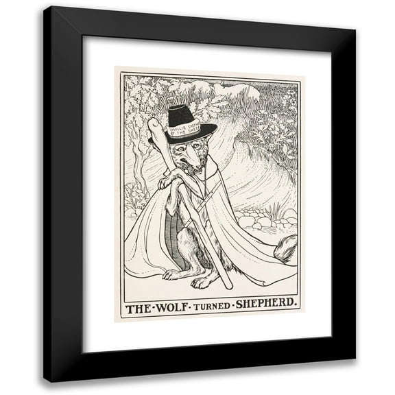 Percy J. Billinghurst 11x14 Black Modern Framed Museum Art Print Titled - The Wolf Turned Shepherd (1900)