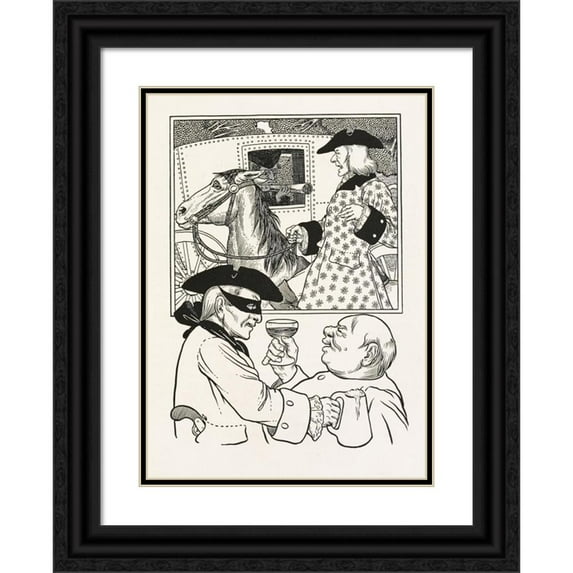 Percy J. Billinghurst 11x14 Black Ornate Wood Framed Double Matted Museum Art Print Titled: A Hundred Anecdotes of Animals Pl 097 (1901)