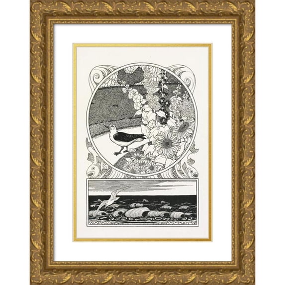 Percy J. Billinghurst 11x14 Gold Ornate Wood Frame and Double Matted Museum Art Print Titled - A Hundred Anecdotes of Animals Pl 058 (1901)