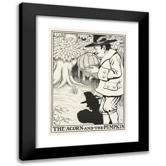 Percy J. Billinghurst 14x18 Black Modern Framed Museum Art Print Titled - The Acorn and the Pumpkin (1900)