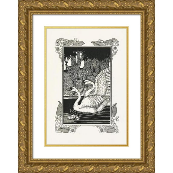 Percy J. Billinghurst 14x18 Gold Ornate Wood Frame and Double Matted Museum Art Print Titled - A Hundred Anecdotes of Animals Pl 063 (1901)