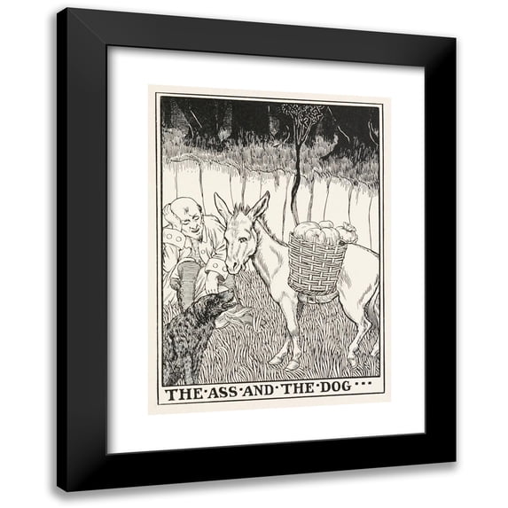 Percy J. Billinghurst 18x24 Black Modern Framed Museum Art Print Titled - The Ass and the Dog (1900)