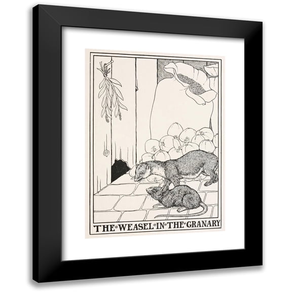 Percy J. Billinghurst 18x24 Black Modern Framed Museum Art Print Titled - The Weasel in the Granary (1900)