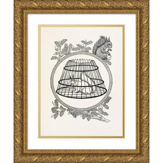 Percy J. Billinghurst 18x24 Gold Ornate Framed and Double Matted Museum Art Print Titled - A Hundred Anecdotes of Animals Pl 090 (1901)