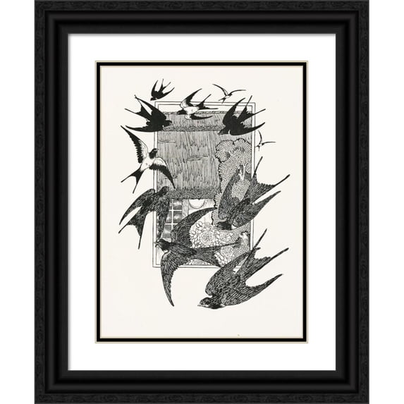 Percy J. Billinghurst 19x24 Black Ornate Framed Double Matted Museum Art Print Titled: A Hundred Anecdotes of Animals Pl 051 (1901)