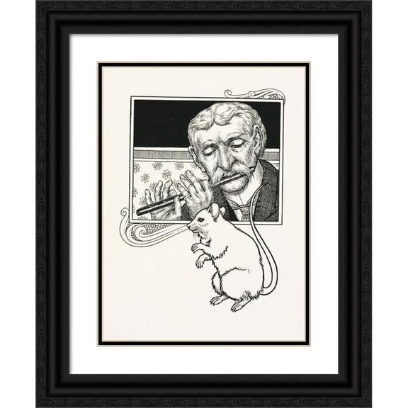 Percy J. Billinghurst 19x24 Black Ornate Framed Double Matted Museum Art Print Titled: A Hundred Anecdotes of Animals Pl 082 (1901)
