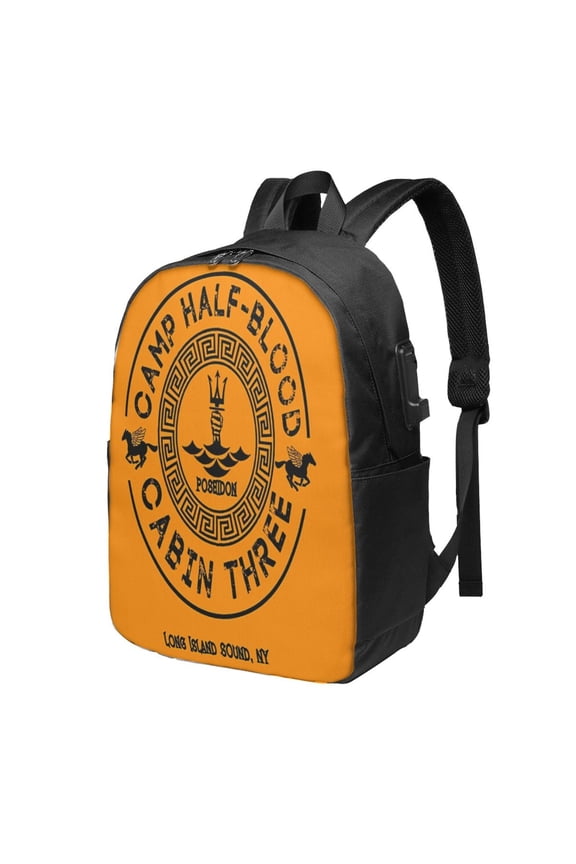 Percy Jackson Backpack Fashion Travel Backpack Laptop Backpack 17 Inch External Usb Interface Headphone Line Interface