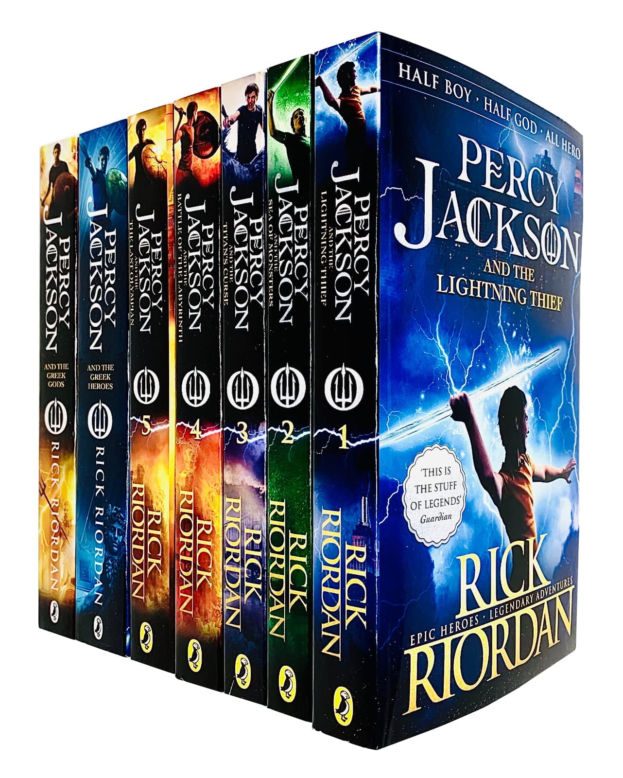 Percy Jackson Collection 7 Books Set (Lightning Thief, Sea of Monsters, Titan's Curse, Battle of the Labyrinth, Last Olympian) (Paperback)